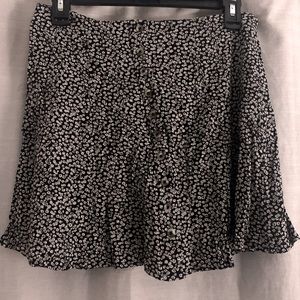 Black and white floral skirt.